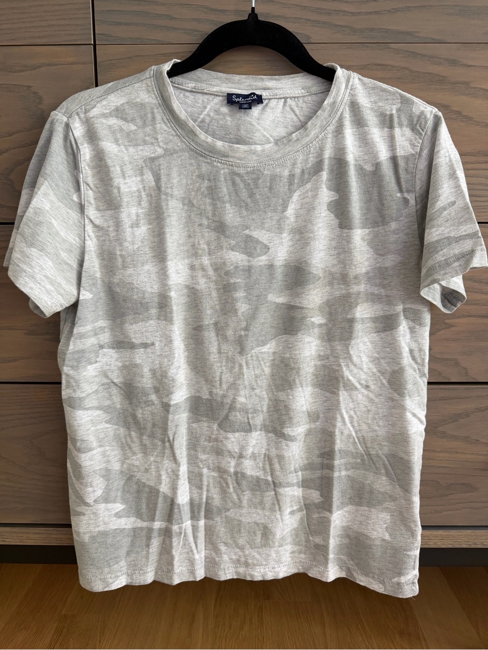 Splendid Light Gray Camo Short Sleeve Crew Tee
